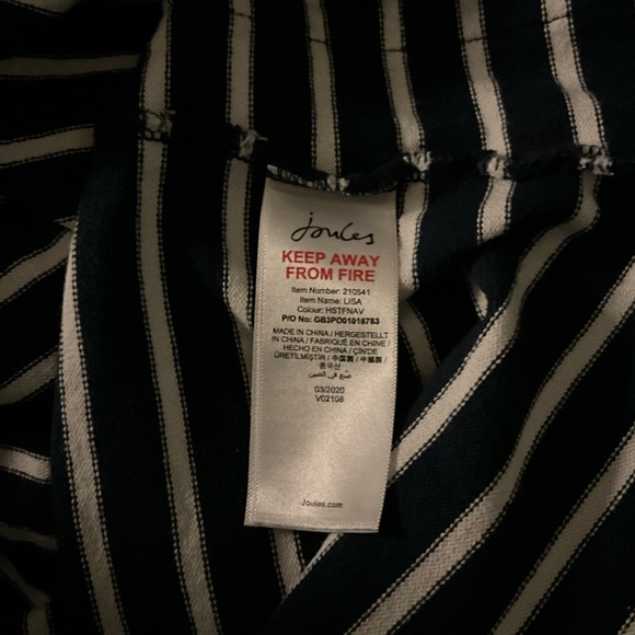 🐝 NWOT Joules Lisa V Neck Pop Over Hoodie Navy White Size 8 - Picture 9 of 12